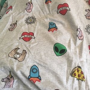 NEVER WORN lightweight sweater with cute designs!